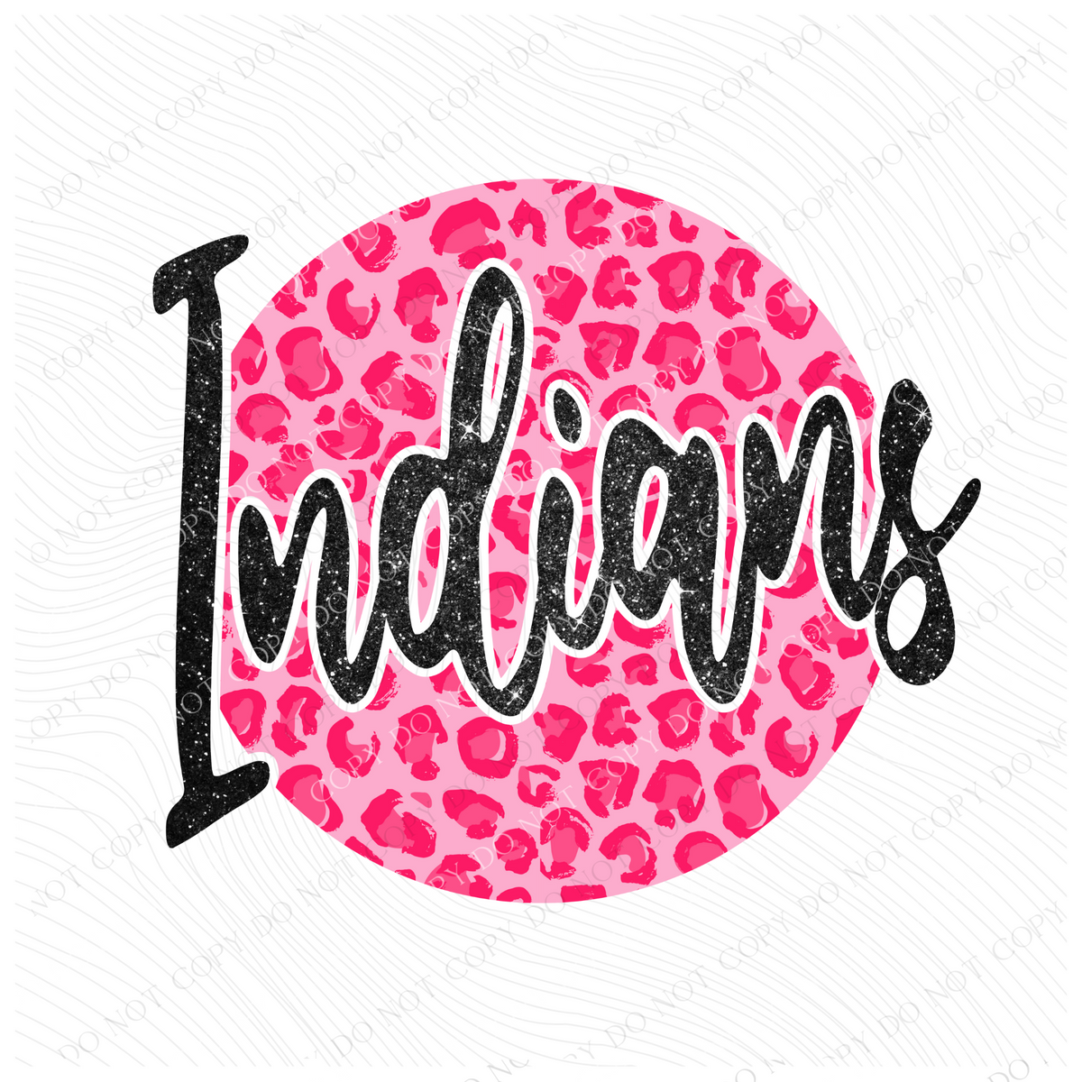 Indians Pink Leopard Glitter Circle Cutout Digital Design, PNG