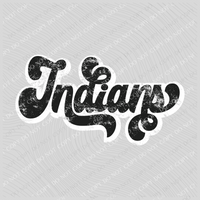 Indians Vintage Black & White Retro Shadow Distressed Digital Download, PNG