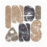 Indians Retro Distressed Leopard print in tones of Tans & Faded Black Digital Design, PNG