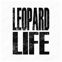 Leopard Life Faded Distressed Black Digital Design, PNG