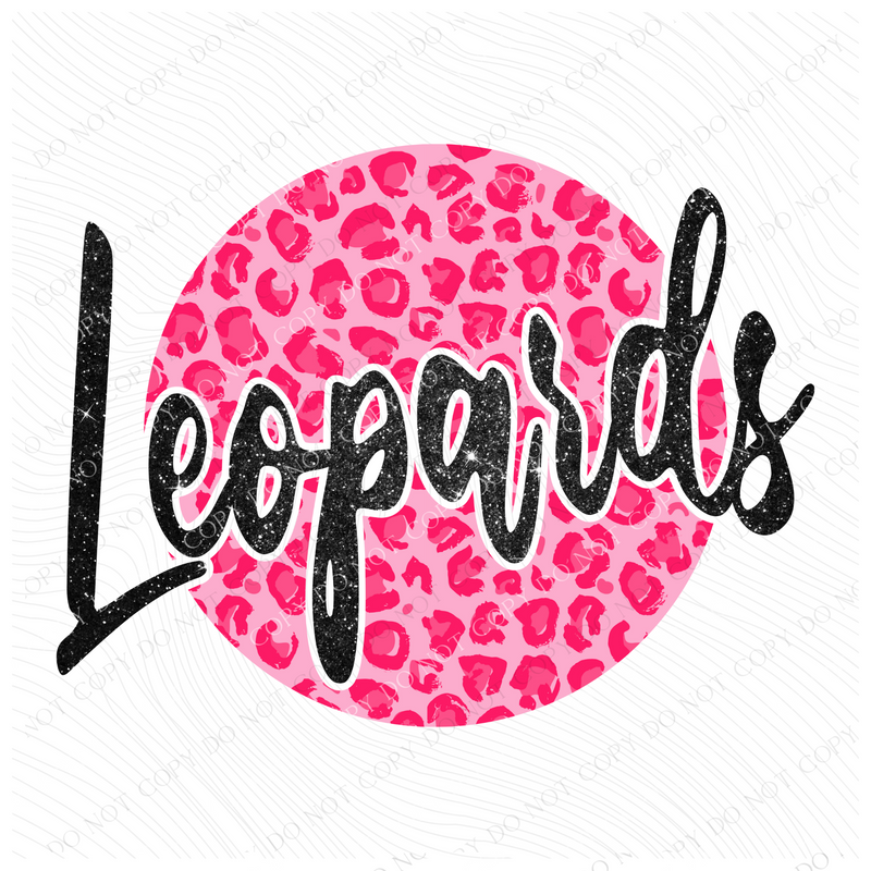 Leopards Pink Leopard Glitter Circle Cutout Digital Design, PNG