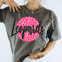 Leopards Pink Leopard Glitter Circle Cutout Digital Design, PNG