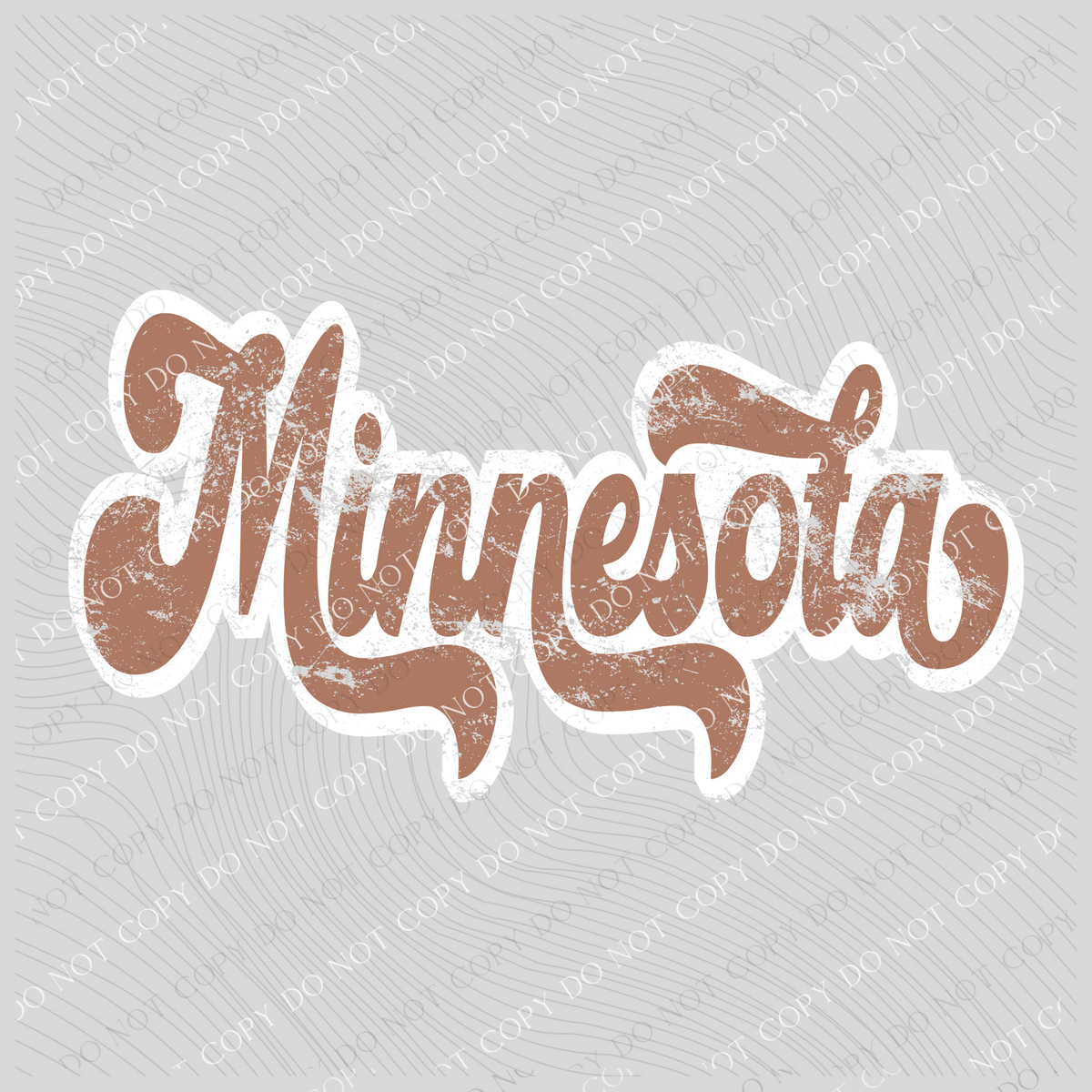 Minnesota Chestnut & White Retro Shadow Distressed Digital Download, PNG