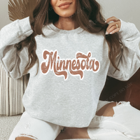 Minnesota Chestnut & White Retro Shadow Distressed Digital Download, PNG