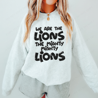 We are the Lions the Mighty Mighty Lions Distressed Shadow in Black and White Mascot Digital Design, PNG