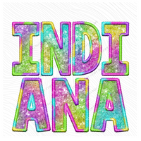 Indiana Faux Embroidery & Sequin in Colorful Fun Tie Dye Digital Download, PNG