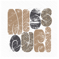 Missouri Chubby Retro Distressed Leopard print in tones of Tans & Faded Black Digital Design, PNG