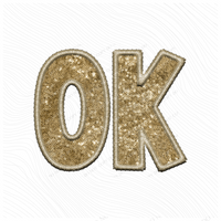 OK Oklahoma Embroidery Sequin Digital Design in Gold, PNG