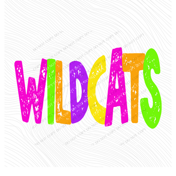 Wildcats Distressed Blank, Cutout Softball, Baseball & Volleyball in Neons all Included Digital Design, PNG