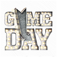 Game Day White Marquee Design PNG, Digital Download