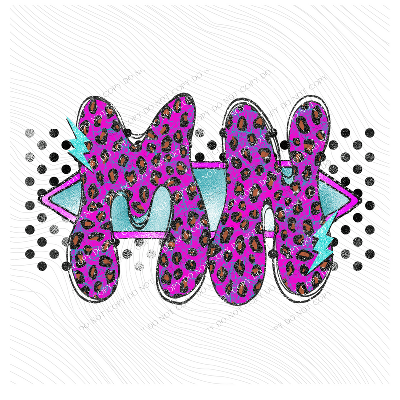 Minnesota Vintage Mermaid Cracked Marbled Leopard with Black Glitter and Foil in Bright Purple, Pinks & Turquoise Digital Design, PNG