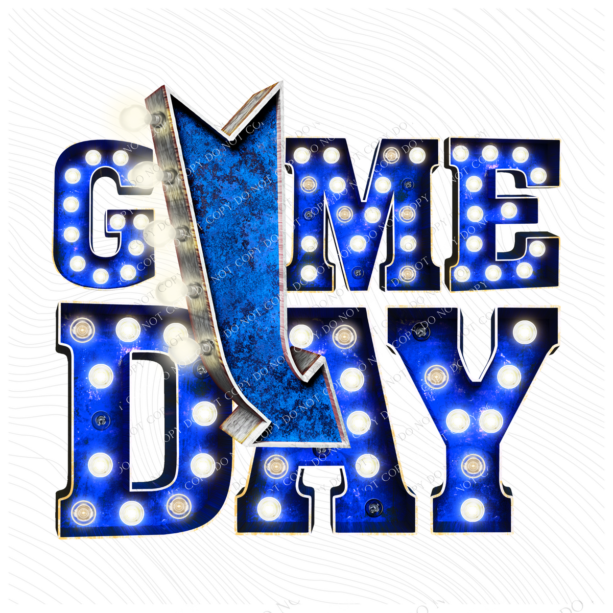 Game Day Blue Marquee Design PNG, Digital Download