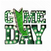 Game Day Green Marquee Design PNG, Digital Download