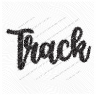 Track Tinsel Script Black Digital Design, PNG