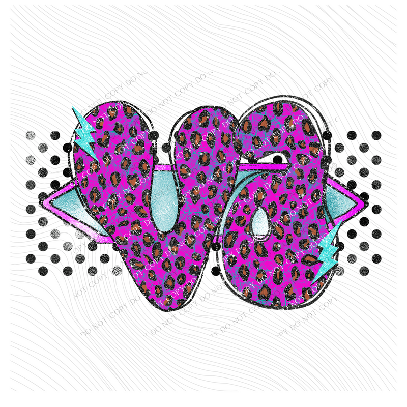 Virginia Vintage Mermaid Cracked Marbled Leopard with Black Glitter and Foil in Bright Purple, Pinks & Turquoise Digital Design, PNG