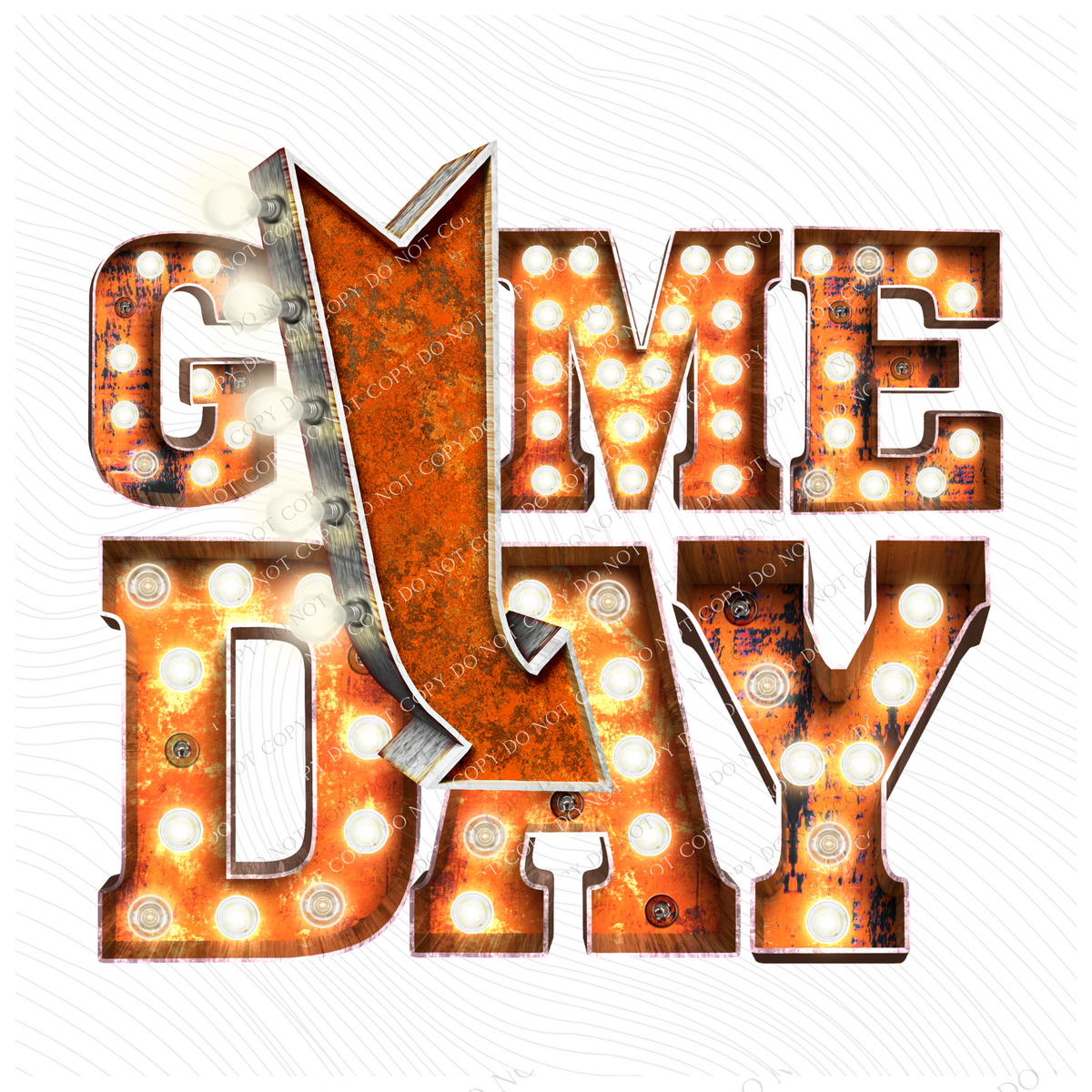 Game Day Orange Marquee Design PNG, Digital Download