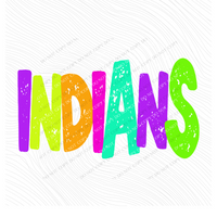 Indians Distressed Blank, Cutout Softball, Baseball & Volleyball in Neons all Included Digital Design, PNG