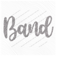 Band Tinsel Script Silver Digital Design, PNG