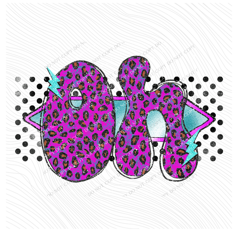 Ohio Vintage Mermaid Cracked Marbled Leopard with Black Glitter and Foil in Bright Purple, Pinks & Turquoise Digital Design, PNG