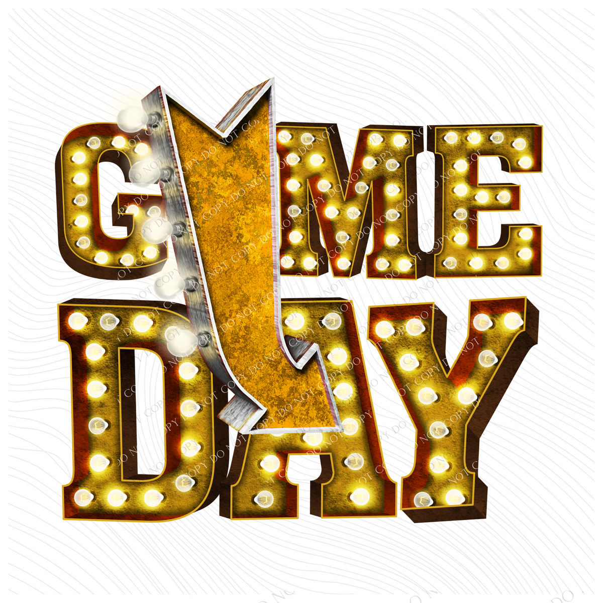Game Day Gold Marquee Design PNG, Digital Download