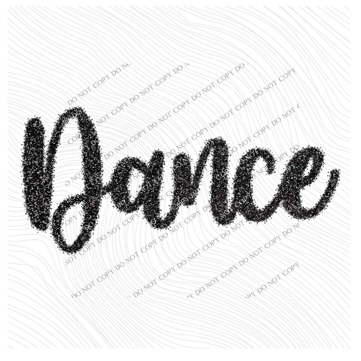 Dance Tinsel Script Black Digital Design, PNG