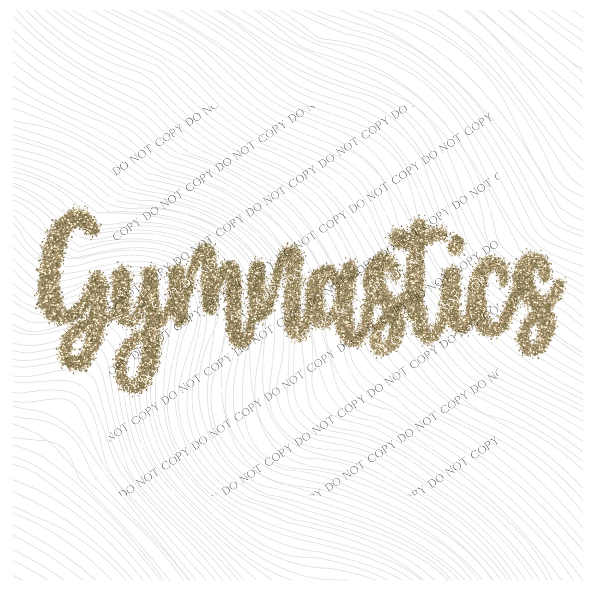Gymnastics Tinsel Script Gold Digital Design, PNG
