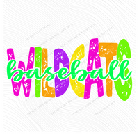 Wildcats Distressed Blank, Cutout Softball, Baseball & Volleyball in Neons all Included Digital Design, PNG