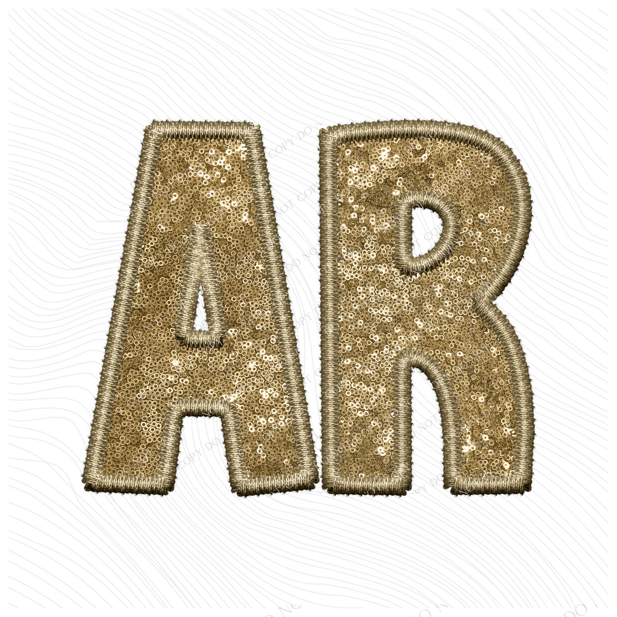 AR Arkansas Embroidery Sequin Digital Design in Gold, PNG