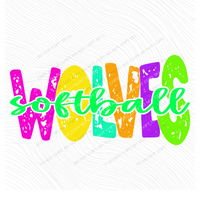 Wolves Distressed Blank, Cutout Softball, Baseball & Volleyball in Neons all Included Digital Design, PNG