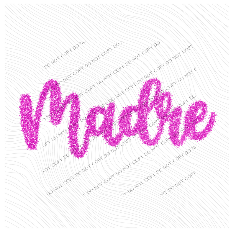 Madre Tinsel Script Bright Pink Digital Design, PNG