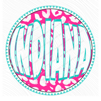 Indiana Groovy Leopard Shadow & Non Shadow (both included) Cutout in Pink & Teal Digital Design, PNG