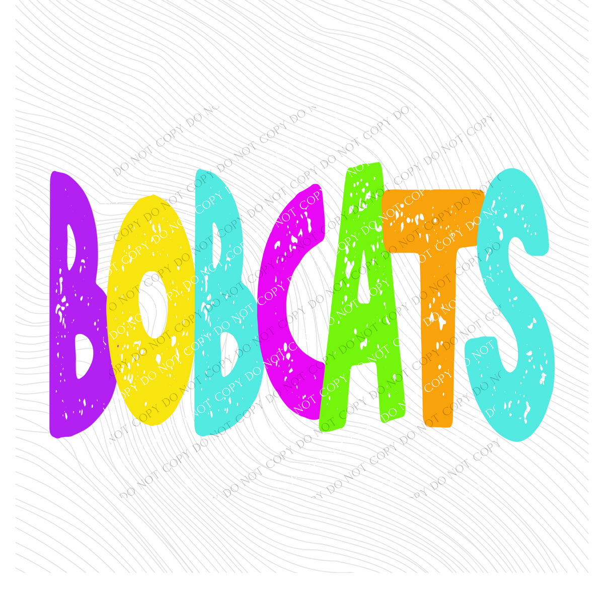 Bobcats Distressed Blank, Cutout Softball, Baseball & Volleyball in Neons all Included Digital Design, PNG