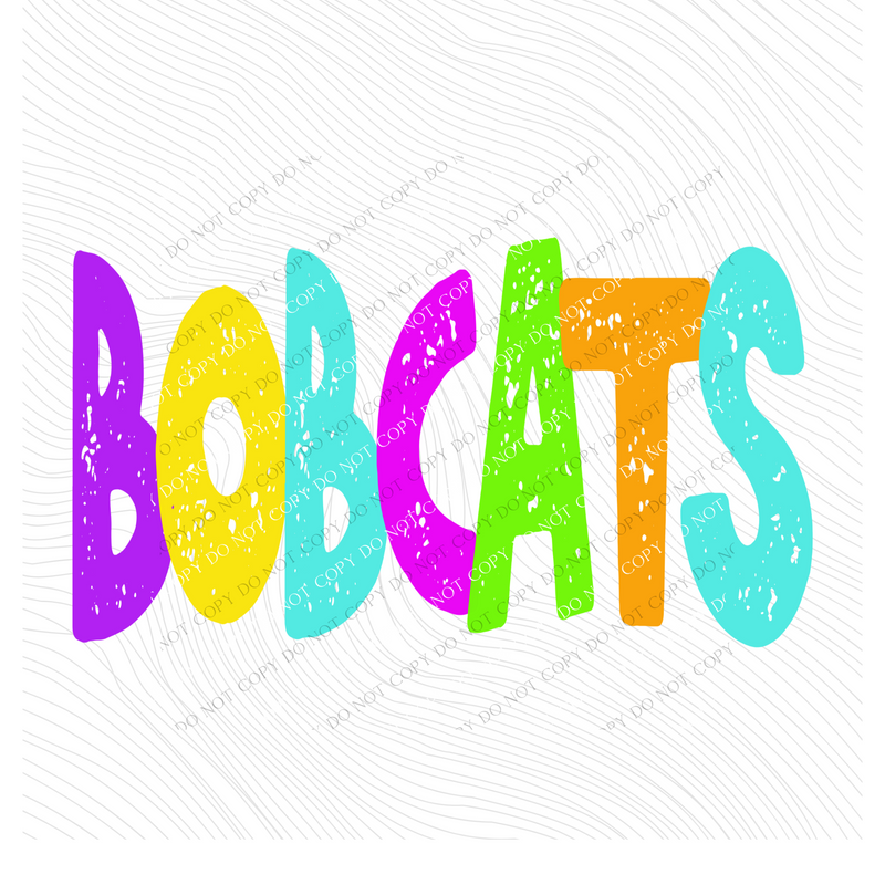 Bobcats Distressed Blank, Cutout Softball, Baseball & Volleyball in Neons all Included Digital Design, PNG