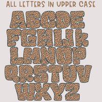Leopard Faded Groovy Alphabet Set | PNG files Alphabet Letters, Digital Art, PNG Only
