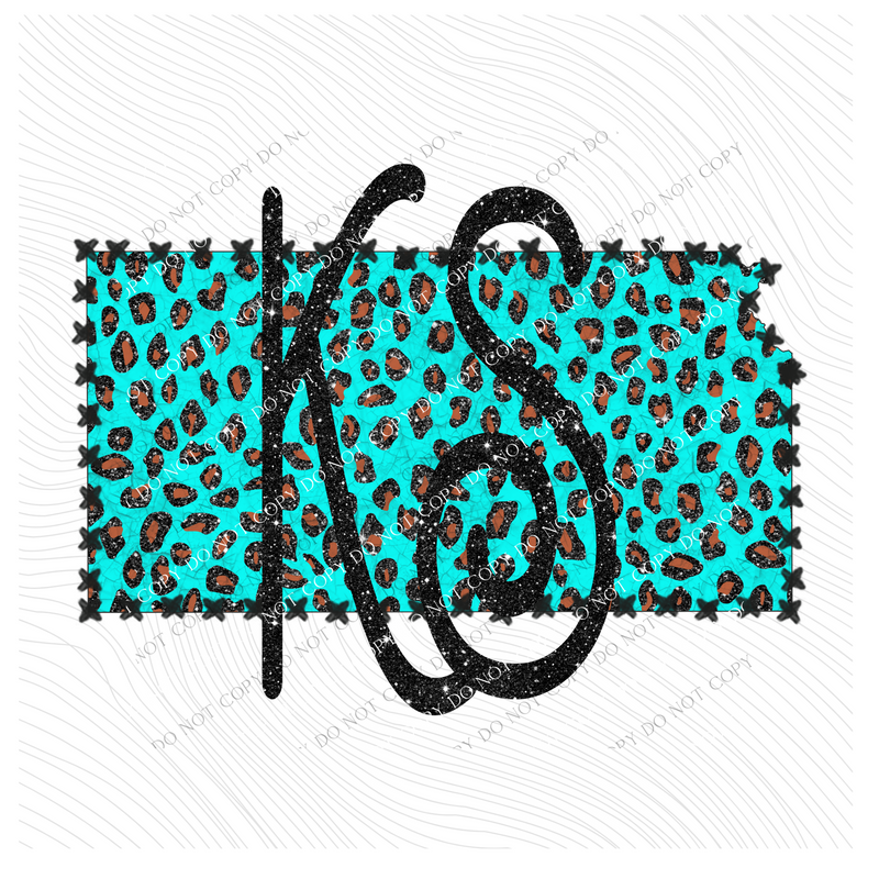 KS Kansas Turquoise Marbled Effect Leopard Glitter in Turquoise & Black Digital Download, PNG