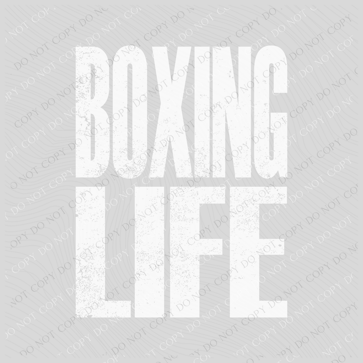 Boxing Life Super Faded Distressed White Digital Design, PNG