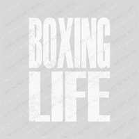 Boxing Life Super Faded Distressed White Digital Design, PNG