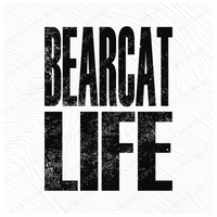 Bearcat Life Faded Distressed Black Digital Design, PNG
