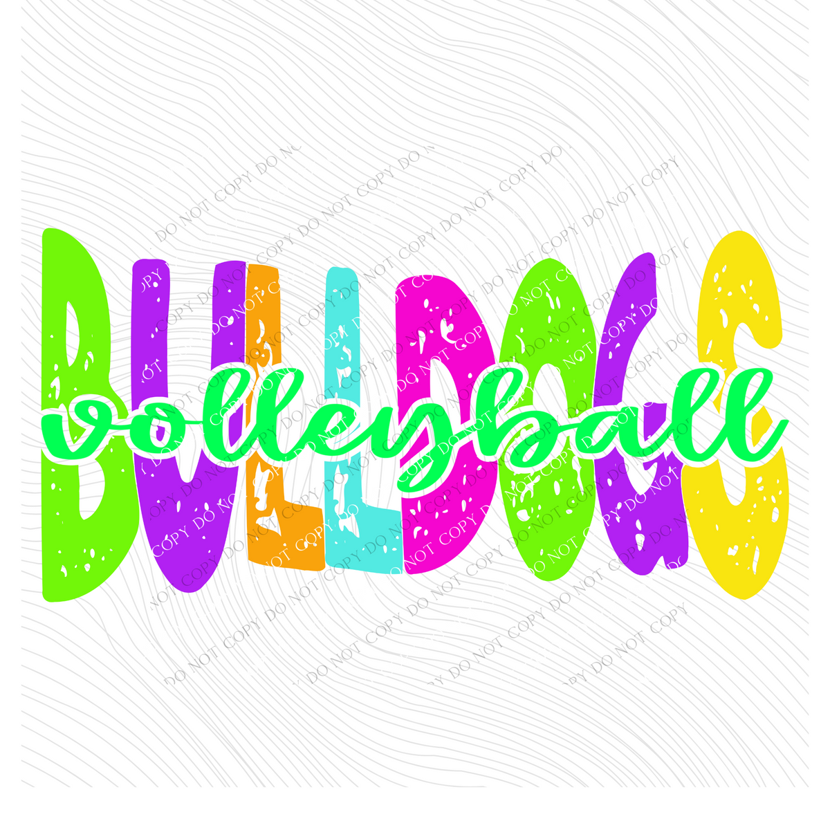 Bulldogs Distressed Blank, Cutout Softball, Baseball & Volleyball in Neons all Included Digital Design, PNG