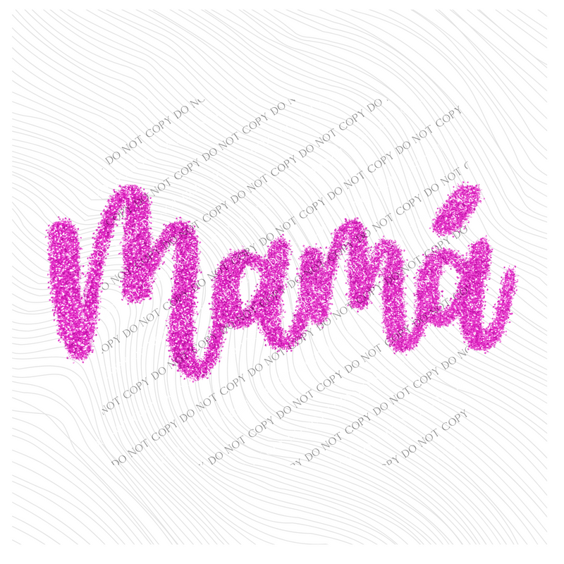 Mamà Tinsel Script Bright Pink Digital Design, PNG