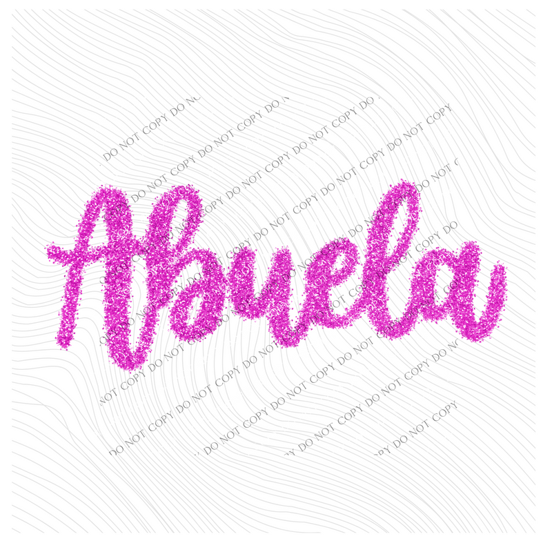 Abuela Tinsel Script Bright Pink Digital Design, PNG