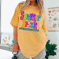 Summer Break #teacherlife Neon Multi Tie Dye Digital Design, PNG