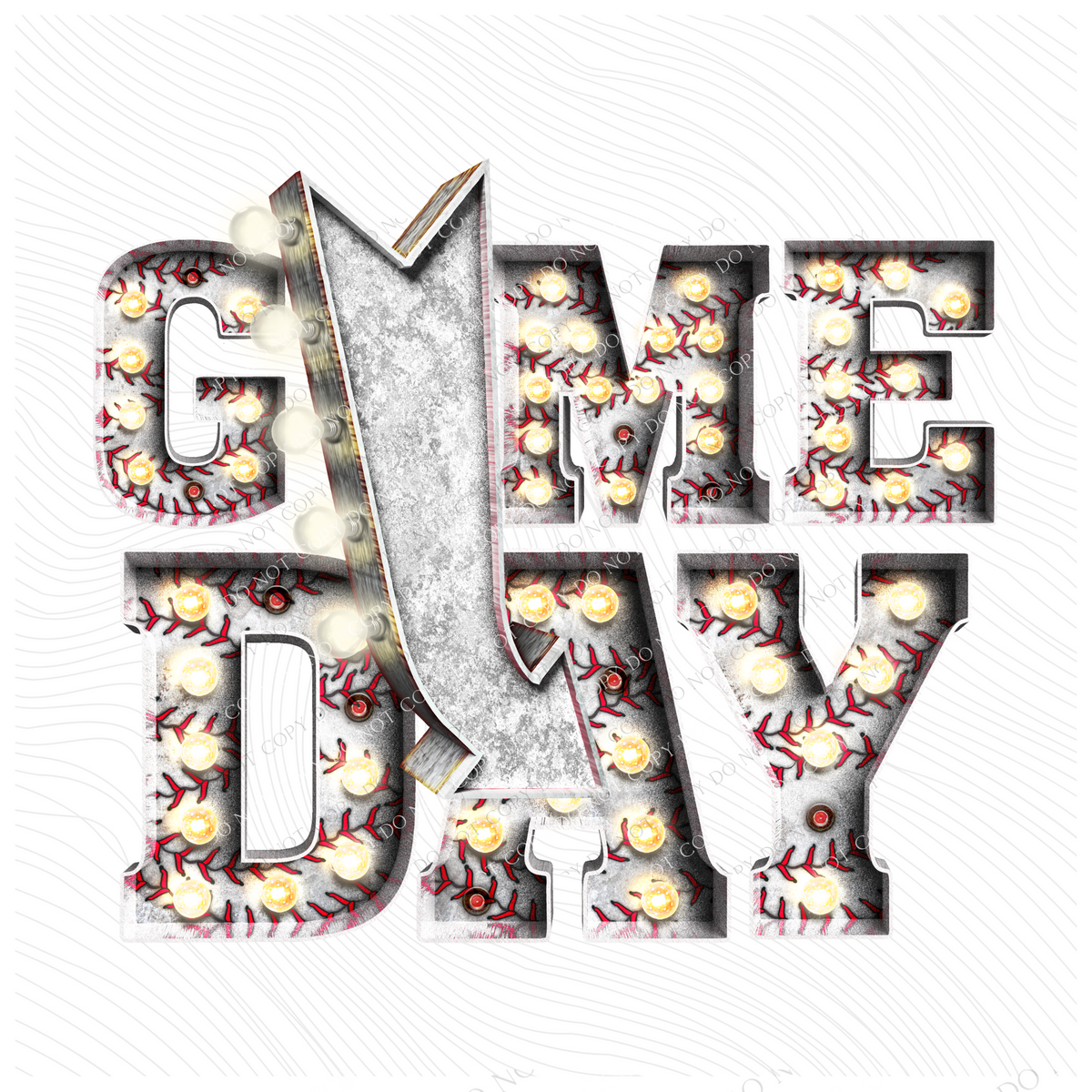 Game Day Baseball Theme Marquee Design PNG, Digital Download