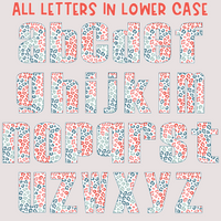Leopard Faded Patriotc Colors Alphabet Set | PNG files Alphabet Letters, Digital Art, PNG Only