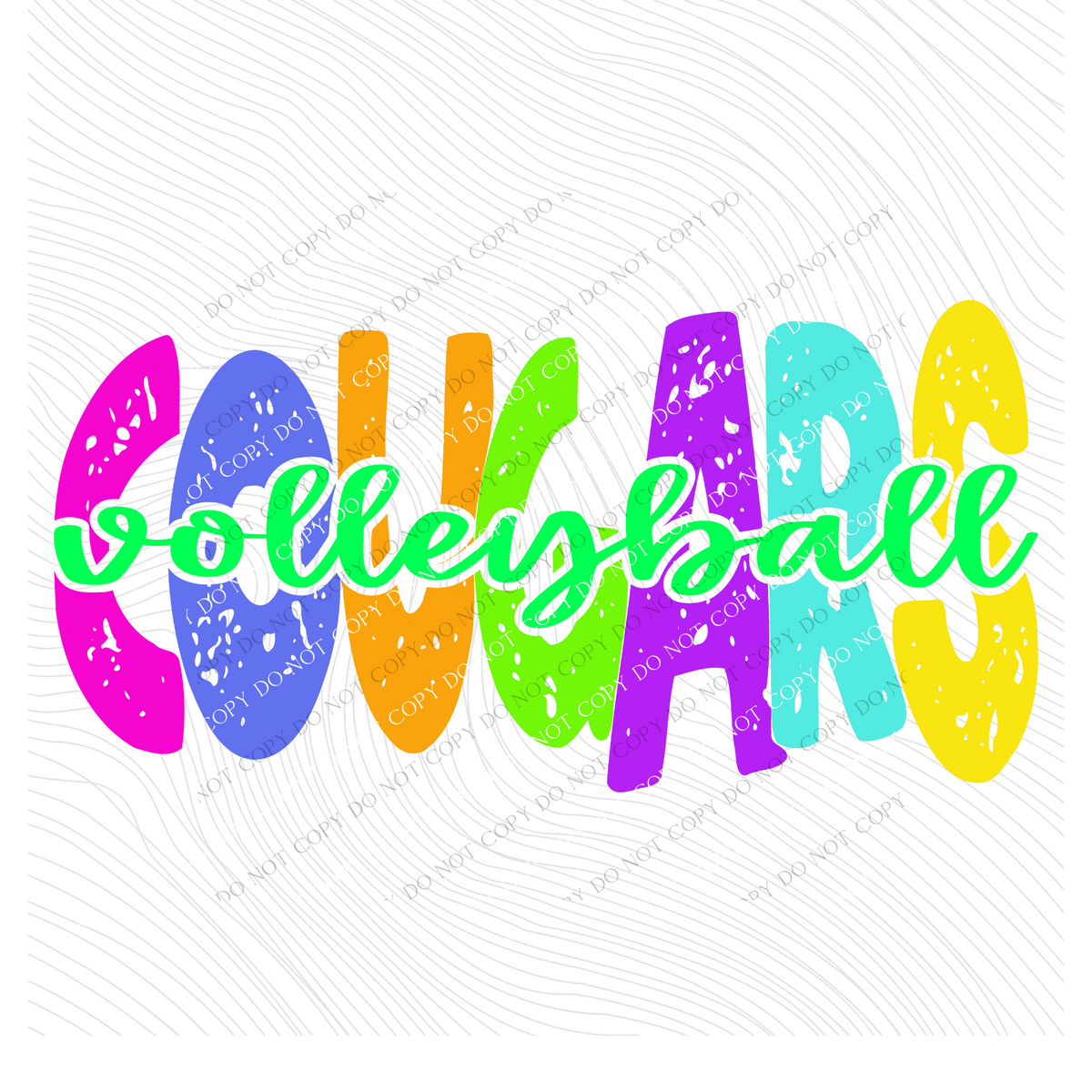 Cougars Distressed Blank, Cutout Softball, Baseball & Volleyball in Neons all Included Digital Design, PNG