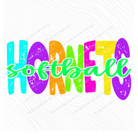 Hornets Distressed Blank, Cutout Softball, Baseball & Volleyball in Neons all Included Digital Design, PNG