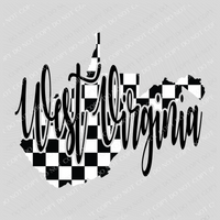 West Virginia Checkered State Black/White Digital Design, PNG