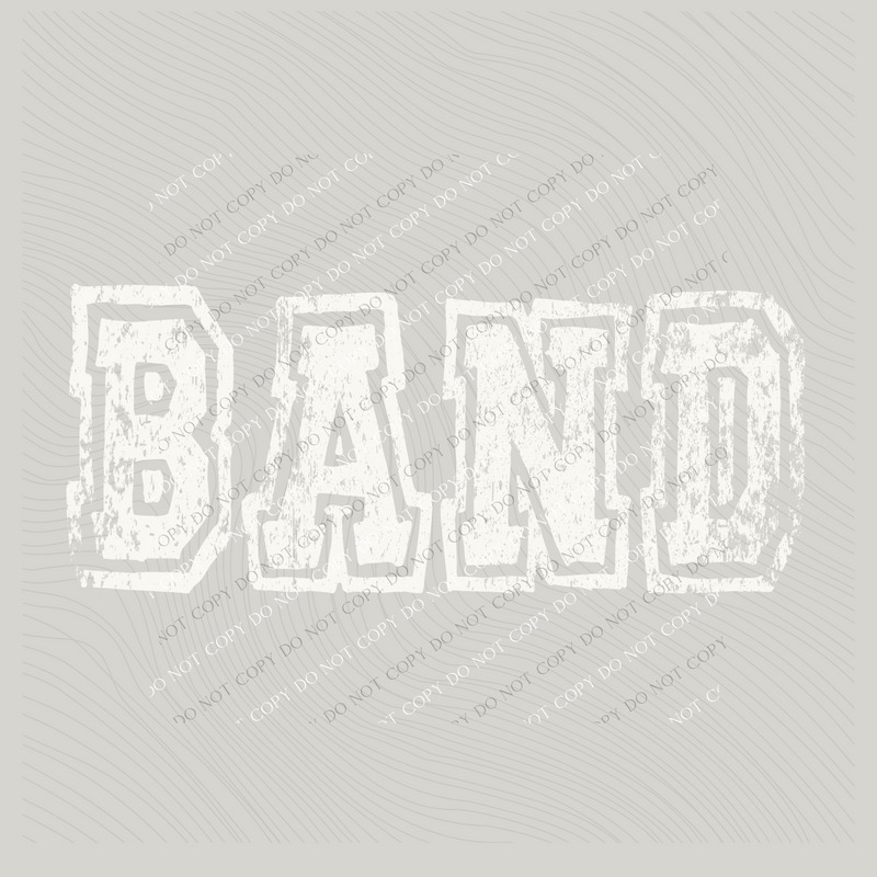Band Varsity Distressed Bundle Word & Music Note Included in White Digital Design, PNG