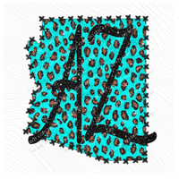 AZ Arizona Turquoise Marbled Effect Leopard Glitter in Turquoise & Black Digital Download, PNG