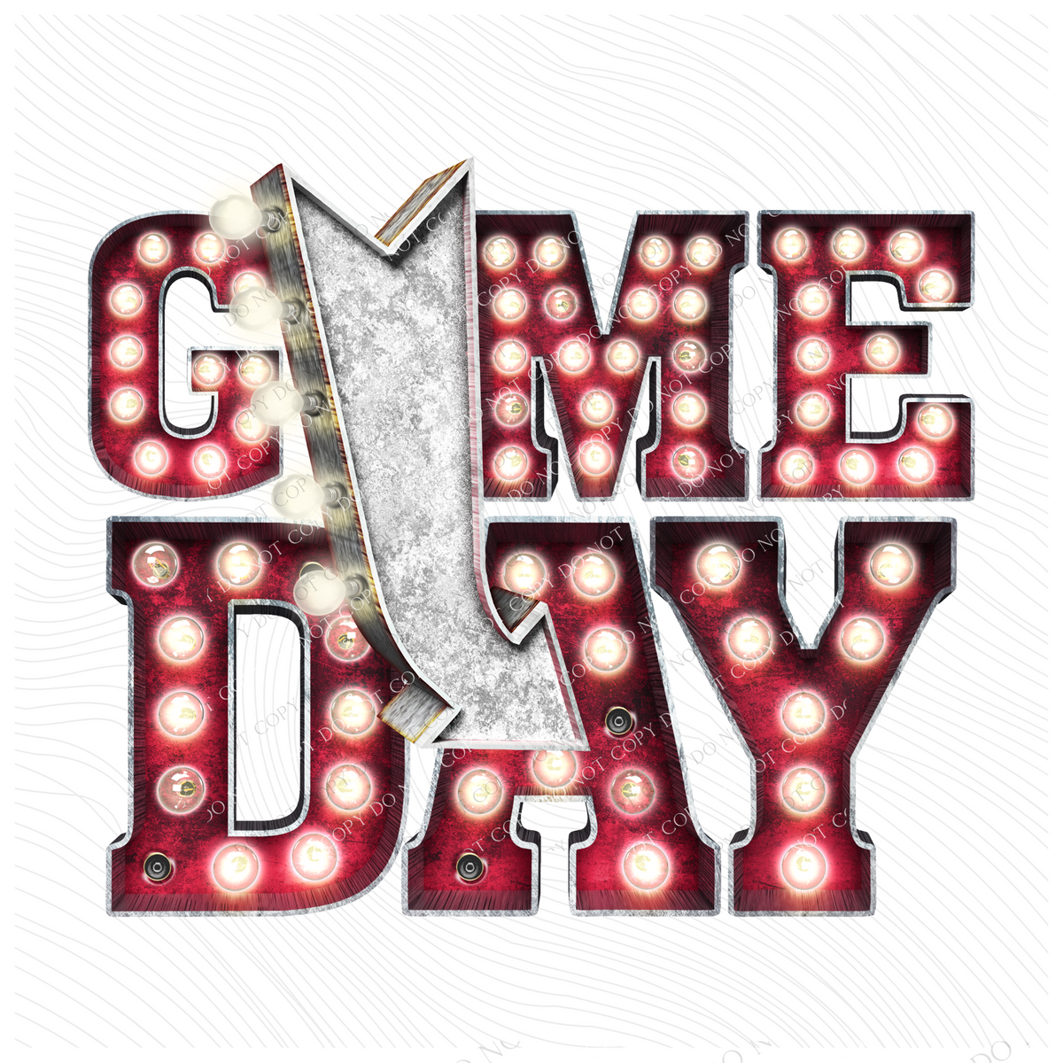 Game Day Maroon Marquee Design PNG, Digital Download